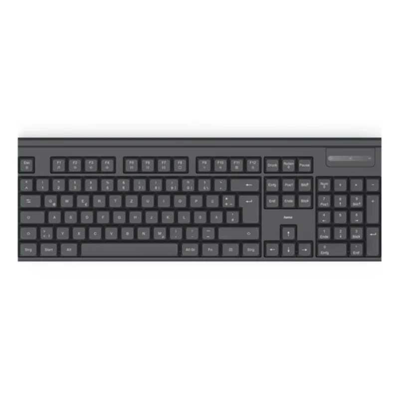 Hama WKM-100 Wireless Keyboard and Mouse Desktop Kit, Multimedia, Ambidextrous 1200 DPI Mouse, Black - Image 2