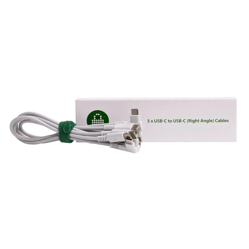 Lock n Charge USB-C to USB-C Cable with Right Angle (0.3m, Set of 5)